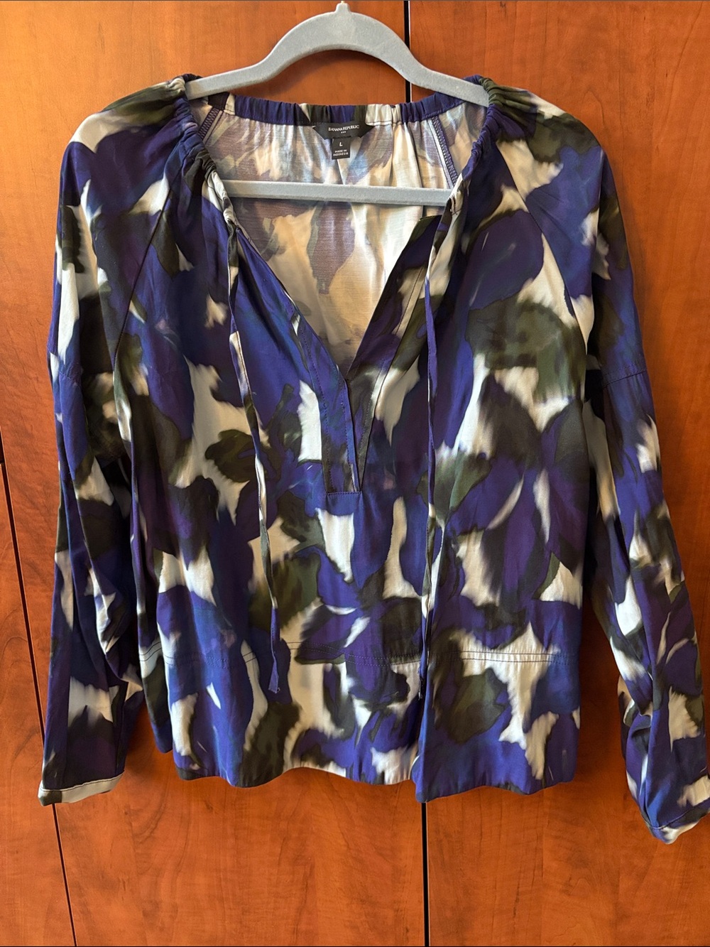 Banana Republic Abstract Floral Print Blouse